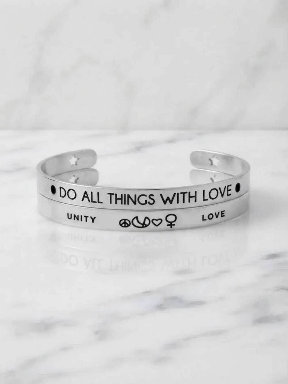 Silver Love Bracelet Set